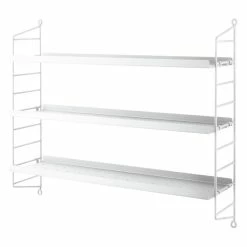 String® Pocket Metal Shelf - / Perforated Steel - L 60 X H 50 Cm - String Furniture