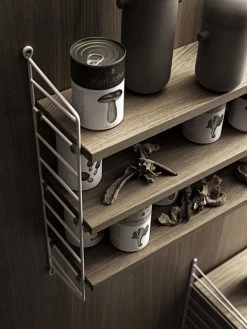 String® Pocket Shelf - / Wood - L 60 X H 50 Cm - String Furniture -Coffee Tables Sales Shop shelf stringr pocket oak white uprights madeindesign 379831 product800