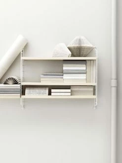 String® Pocket Shelf - String Furniture -Coffee Tables Sales Shop shelf stringr pocket white ash shelves madeindesign 201936 product800