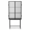 Haze Showcase - / L 70 X H 155 Cm - Fluted Glass - Ferm Living -Coffee Tables Sales Shop showcase haze black fluted glass madeindesign 350231 product800