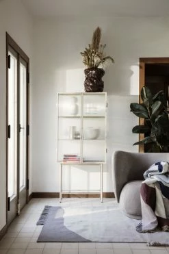 Haze Showcase - / L 70 X H 155 Cm - Fluted Glass - Ferm Living -Coffee Tables Sales Shop showcase haze cashmere beige fluted glass madeindesign 340515 product800