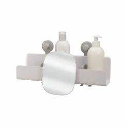 EasyStore Large Shower Shelf - / L 40 Cm - Powerful Suction Cups / Removable Mirror - Joseph Joseph