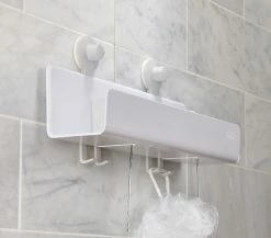 EasyStore Large Shower Shelf - / L 40 Cm - Powerful Suction Cups / Removable Mirror - Joseph Joseph -Coffee Tables Sales Shop shower shelf easystore large white madeindesign 368308 product800