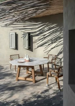 Rafael Octogonal Square Table - / 160 X 160 Cm - Marble & Brushed Teak - 8 People - Ethimo 5 Rafael Octogonal Square Table - / 160 X 160 Cm - Marble & Brushed Teak - 8 People - Ethimo -Coffee Tables Sales Shop square table rafael octogonal brushed teak white marble madeindesign 366275 product800