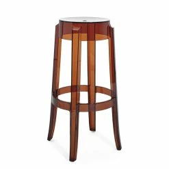 Charles Ghost Stackable Bar Stool - / H 75 Cm - Polycarbonate - Kartell