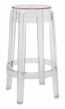 Charles Ghost Stackable Bar Stool - H 65 Cm - Plastic - Kartell
