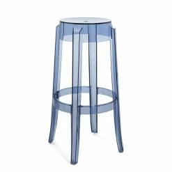 Charles Ghost Stackable Bar Stool - / H 75 Cm - Polycarbonate - Kartell