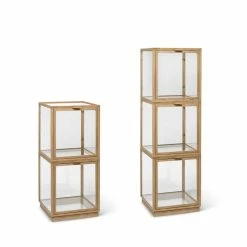 Miru Storage - / 40 X 40 X H 42 Cm - Glass & Oak - Ferm Living -Coffee Tables Sales Shop storage miru light oak madeindesign 368614 product800