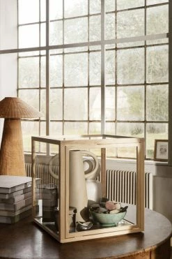 Miru Storage - / 40 X 40 X H 42 Cm - Glass & Oak - Ferm Living -Coffee Tables Sales Shop storage miru light oak madeindesign 368615 product800