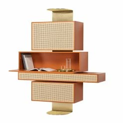 NYNY Unit Storage - / L 165 X H 200 Cm - Caning & Wood - Wiener GTV Design 9 NYNY Unit Storage - / L 165 X H 200 Cm - Caning & Wood - Wiener GTV Design -Coffee Tables Sales Shop storage nyny unit orange natural brass madeindesign 372578 product800